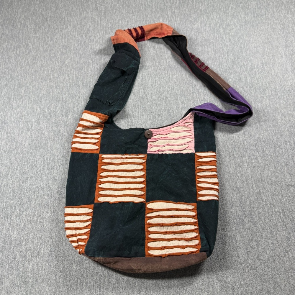 India Boutique Bag Womens One Size Multicolor Patchwork Crossbody Sling Hobo